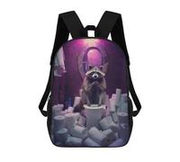 sinyumoney Funny Raccoon Toilet Rolls Mochila Escolar, Mochila De Viaje, Mochila Universitaria Para Niños/niñas/adolescentes 17inch