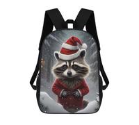 sinyumoney Funny Raccoon Xmas Mochila Infantil, Mochila Escolar Impresa En 3D, Mochila Para Niños Y Niñas, Mochila Escolar Ajustable Para La Escuela Primaria 17inch