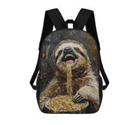sinyumoney Funny Sloth Spaghetti Eat Mochila Escolar Infantil Impresa En 3D, Mochila Informal De Moda Para Niños, Mochila De Viaje De Alta Capacidad Para Libros Para Niños 17inch
