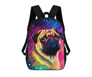 sinyumoney Funny Synth Pug Pixel Mochila Escolar Impresa En 3D Para Niños Y Niñas, Mochila Para Portátil Para Niños/estudiantes/adultos 17inch