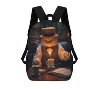 sinyumoney Funny Tabby Cat Hat Candle Mochila Escolar, De Negocios, Resistente, Para Portátil, Para Camping, Aventuras Al Aire Libre Y Viajes Diarios 17inch