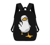 sinyumoney Funny White Duck Mochila Escolar Infantil De 17 Pulgadas, Mochila Escolar Impresa En 3D Para Niños De Primaria Y Secundaria