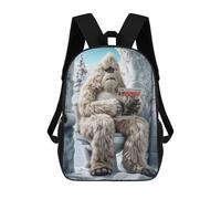 sinyumoney Funny Yeti on The Toilet Mochila Escolar Resistente Al Agua, Mochila De Viaje, Bolsa Para Computadora Para Campus, Viajes Al Aire Libre, Deportes 17inch