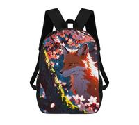 sinyumoney Furious Fox Cherry Blossom Mochila Escolar Impresa En 3D 17inch Mochilas De Moda Para Niños, Mochilas Escolares Para Niños De Primaria Y Secundaria