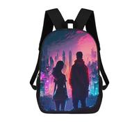 sinyumoney Future Couple Cityscape Mochila Escolar Infantil Estampada Para Adultos Y Niños, Mochila De Viaje Para El Día A Día 17inch
