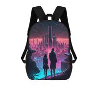 sinyumoney Future Love Cityscape Mochila Escolar Grande Resistente Al Agua Para Portátil Para Niñas, Niños Y Adolescentes 17inch