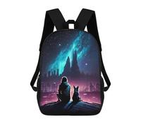 sinyumoney Future Night With My Dog Mochila Escolar, Bolso Resistente Para Portátil, Ideal Para Acampar, Aventuras Al Aire Libre Y Viajes Diarios 17inch