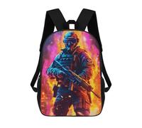 sinyumoney Future Soldier in Flames Mochila Escolar De Moda Para Estudiantes, Adecuada Para Niños Y Niñas, Mochila Informal Para Viajes Al Aire Libre, Esencial Para El Día A Día 17inch