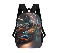 sinyumoney Futuristic Neon Sports Car Mochila Escolar Impresa En 3D Para Niños Y Niñas, Mochila Escolar, Mochila De Viaje Para Niños 17inch