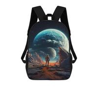 sinyumoney Futuristic Space Explorer Mochila Escolar Infantil Impresa En 3D 17inch Mochilas Escolares Para Niños, Estilo Casual Y Moderno, Mochilas De Viaje De Alta Capacidad