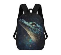 sinyumoney Galactic Alligator Art Print Mochilas Escolares De Moda Para Papelería, Impermeables, Informales, Para Hombres, Mujeres Y Adolescentes 17inch