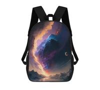 sinyumoney Galactic Aurora Over Snowy Peaks Mochilas Impresas En 3D Para Niños, Mochila Escolar, Mochila Informal Para Exteriores, Mochila Informal De Moda Para Niños, Lindas Bolsas De Viaje 17inch
