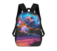 sinyumoney Galactic Beach Dreamscape -1 Mochila Escolar Infantil Con Impresión 3D, Mochila Escolar Informal Para Niños De Primaria Y Secundaria 17inch