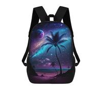 sinyumoney Galactic Beach Palm Trees Mochila Escolar Grande Para Niños, Niñas, Adolescentes, Hombres Y Mujeres 17inch