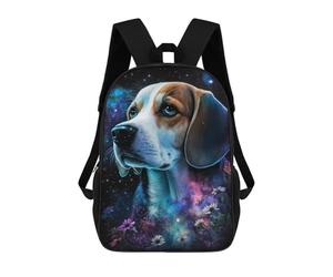 sinyumoney Galactic Beagle with Flowers Mochila Escolar Resistente Al Agua Para Ordenador Portátil Para La Escuela/trabajo/viajes 17inch