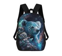 sinyumoney Galactic Bear with Flowers Mochila Escolar Infantil De 17 Pulgadas, Mochila Escolar Impresa En 3D Para Niños De Primaria Y Secundaria