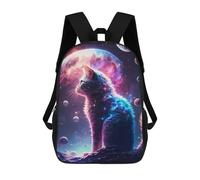 sinyumoney Galactic Cat Dreamscape -3 Mochilas Escolares Para Niños Y Niñas, Mochilas Deportivas Informales Para Primaria, Mochilas De Gran Capacidad Para Libros 17inch