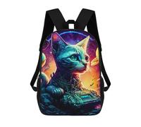 sinyumoney Galactic Cat Explorer Mochila Escolar Mochila Para Niños Impresa En 3D Mochilas Infantiles Para Niños Y Niñas Mochilas Escolares Mochilas De Viaje Para Niños 17inch