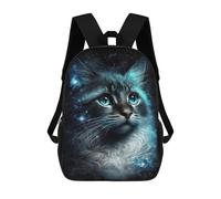 sinyumoney Galactic Cat Portrait -3 Mochila Escolar Infantil De 17 Pulgadas, Impresa En 3D, Estilo Casual, Para Niños, Ideal Para Viajes, Como Mochila Escolar O Para Llevar Libros.