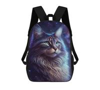 sinyumoney Galactic Cat Portrait-9 Mochila Escolar De 17 Pulgadas Para Adolescentes, Con Estampado 3D, Ajustable Y Con Bolsillos, Ideal Para Niños, Niñas Y Estudiantes.