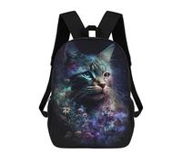 sinyumoney Galactic Cat with Flowers -3 Mochila Escolar De 17 Pulgadas Impresa En 3D Mochilas Infantiles Mochila Genial Impresa En 3D Para Niños De Primaria Y Secundaria
