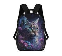 sinyumoney Galactic Cat with Flowers -4 Mochilas Infantiles Impresas En 3D Para Niños. Mochilas De Viaje De Moda Para Niños. Mochila Escolar Para Estudiantes De Primaria Y Secundaria.