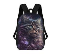 sinyumoney Galactic Cat with Flowers Mochila Escolar Grande Resistente Al Agua Para Portátil Para Adolescentes, Niñas, Niños, Mujeres Y Hombres 17inch