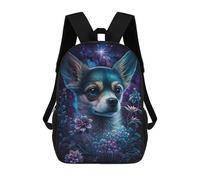 sinyumoney Galactic Chihuahua with Flowers -1 Mochilas Escolares Para Ordenador, Ideales Para El Colegio/trabajo/viajes, Acampadas, Aventuras Al Aire Libre Y Viajes Diarios 17inch