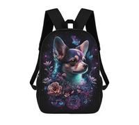 sinyumoney Galactic Chihuahua with Flowers -2 Mochila Escolar Para Ordenador Portátil Para La Escuela/trabajo/viajes: Perfecta Para Viajes, Trabajo Y Uso Diario 17inch