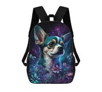 sinyumoney Galactic Chihuahua with Flowers -7 Mochila Escolar Grande Para Niños, Niñas, Adolescentes, Hombres Y Mujeres 17inch