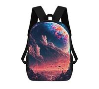 sinyumoney Galactic Cityscape -6 Mochila Escolar Infantil Con Impresión 3D, Mochila Escolar Informal Para Niños De Primaria Y Secundaria 17inch