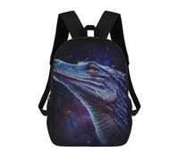 sinyumoney Galactic Crocodile Art Print-10 Mochila Escolar De 17 Pulgadas Para Adolescentes, Con Estampado 3D, Ajustable Y Con Bolsillos, Ideal Para Niños, Niñas Y Estudiantes.