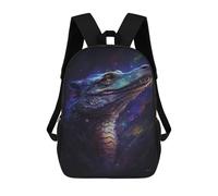 sinyumoney Galactic Crocodile Art Print-19 Mochila Escolar Infantil De 17 Pulgadas, Mochila Escolar Impresa En 3D Para Niños De Primaria Y Secundaria