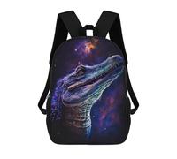 sinyumoney Galactic Crocodile Art Print-9 Mochila Escolar Infantil De 17 Pulgadas Con Estampado 3D, Mochila Moderna Para Niños, Mochilas De Viaje, Bolsas Para Libros, Mochila Escolar Infantil