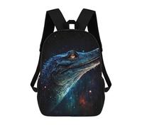 sinyumoney Galactic Crocodile Profile-1 Mochila Escolar Infantil De 17 Pulgadas, Mochila Escolar Impresa En 3D Para Niños De Primaria Y Secundaria