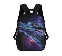sinyumoney Galactic Crocodile Profile Mochila Escolar Impresa En 3D 17inch Mochila Escolar Infantil Mochilas De Viaje Mochila Informal De Moda Para Niños Y Estudiantes