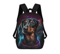 sinyumoney Galactic Dachshund Portrait -11 Mochila Escolar Infantil Impresa En 3D Para Niños, Mochila De Viaje De Alta Capacidad, Mochilas Para Libros De 17 Pulgadas Para Niños