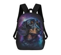 sinyumoney Galactic Dachshund Portrait -12 Mochila Escolar Infantil De 17 Pulgadas Con Estampado 3D De Películas De Anime Para Niños, Mochila De Viaje, Mochila Escolar Infantil