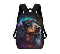 sinyumoney Galactic Dachshund Portrait -14 Mochilas De 17 Pulgadas Para Niños, Mochilas Escolares Impresas En 3D Para Estudiantes De Primaria Y Secundaria, Para Niños Y Niñas.