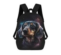 sinyumoney Galactic Dachshund Portrait -6 17inch Mochilas Escolares Impresas En 3D, Mochilas Escolares De Moda Para Niños De Primaria Y Secundaria