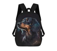 sinyumoney Galactic Dachshund Portrait Mochila Escolar Infantil De 17 Pulgadas, Mochila Escolar Impresa En 3D Para Niños De Primaria Y Secundaria