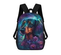 sinyumoney Galactic Dachshund with Flowers -11 17inch Mochila Escolar Impresa En 3D Para Niños, Mochila Escolar Informal De Moda, Mochilas De Viaje Para Niños Y Estudiantes.