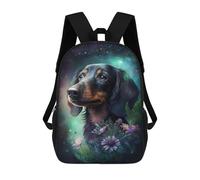 sinyumoney Galactic Dachshund with Flowers -4 Mochilas Infantiles Impresas En 3D Para Niños. Mochilas De Viaje De Moda Para Niños. Mochila Escolar Para Estudiantes De Primaria Y Secundaria.
