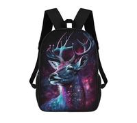sinyumoney Galactic Deer Art Print-10 Mochilas Para Niños 17inch Mochila Escolar Mochila Escolar Impresa En 3D Para Niños De Primaria Y Secundaria