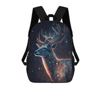 sinyumoney Galactic Deer Art Print-16 Mochila Escolar Infantil De 17 Pulgadas Con Estampado 3D De Películas De Anime Para Niños, Mochila De Viaje, Mochila Escolar Infantil
