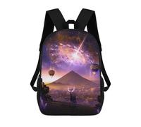 sinyumoney Galactic Deer Dreamscape -2 Mochila Escolar Infantil Impresa En 3D, Mochila Informal De Moda Para Niños, Mochila De Viaje De Alta Capacidad Para Libros Para Niños 17inch