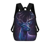 sinyumoney Galactic Deer Fantasy Art Mochila Infantil De 17 Pulgadas, Mochila Escolar Con Estampado 3D De Dibujos Animados Para Niños Y Adolescentes.