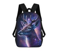 sinyumoney Galactic Deer Portrait-2 Mochila Escolar De 17 Pulgadas Impresa En 3D Mochilas Infantiles Mochila Genial Impresa En 3D Para Niños De Primaria Y Secundaria