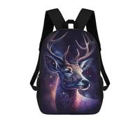sinyumoney Galactic Deer Portrait-4 Mochila Escolar Impresa En 3D 17inch Mochilas De Moda Para Niños, Mochilas Escolares Para Niños De Primaria Y Secundaria