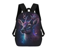 sinyumoney Galactic Deer Portrait-5 Mochila Escolar Infantil De 17 Pulgadas Con Estampado 3D De Películas De Anime Para Niños, Mochila De Viaje, Mochila Escolar Infantil